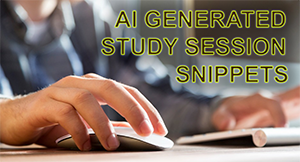 Link to AI Generated Study Snippets. Hand on mouse image.